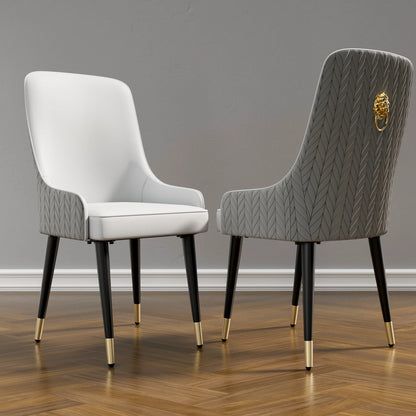 Modern Leather Set of 2 Dining Chairs