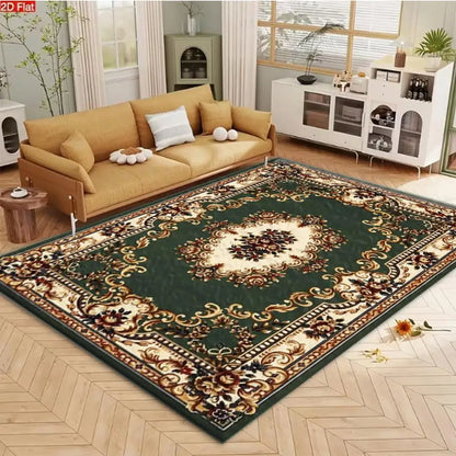 Green Traditional Persian Medallion Area Rug