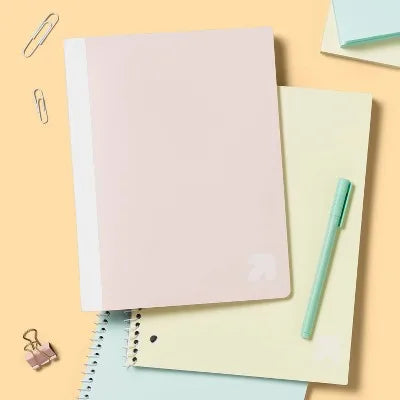 5 Pack Composition Notebook 7.5"X9.75" Poly Cover 70 Sheets Pastel Pink - for School Office