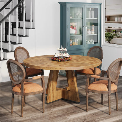 Round Beautiful Wood Dining Table for 4