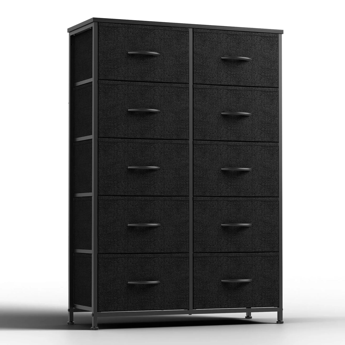 Bedside Table  With 10 Fabric Drawers Nightstand