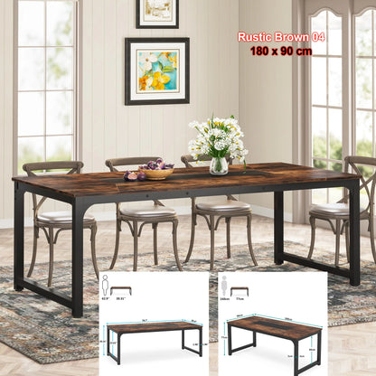 63"x31.5" Industrial Rectangular Kitchen Table for 6-8 Person