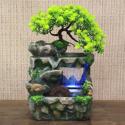 Indoor Room Fountain Waterfall with Color Changing LED Lighting