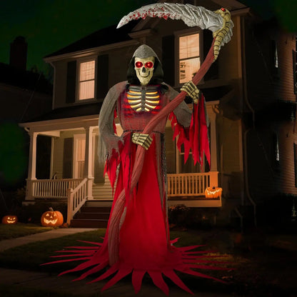 7Ft Halloween Animatronics Grim Reaper Decor Outdoor