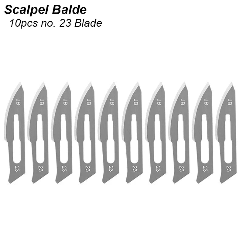 Scalpel Blade Set Metal Handle Stationery Steel Precision Craft Knife Cutter Wood Carve Stencil Box Open DIY Surgical Tool