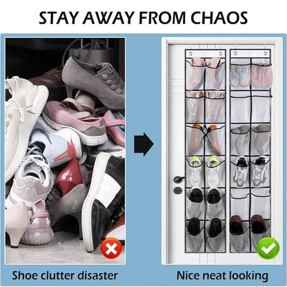 12 Pockets Over the Door Shoe Organizer