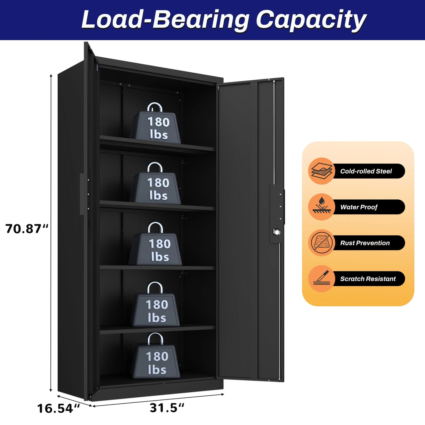 Metal File Cabinet for Garage 
Utility Cabinet with Adjustable Shelves