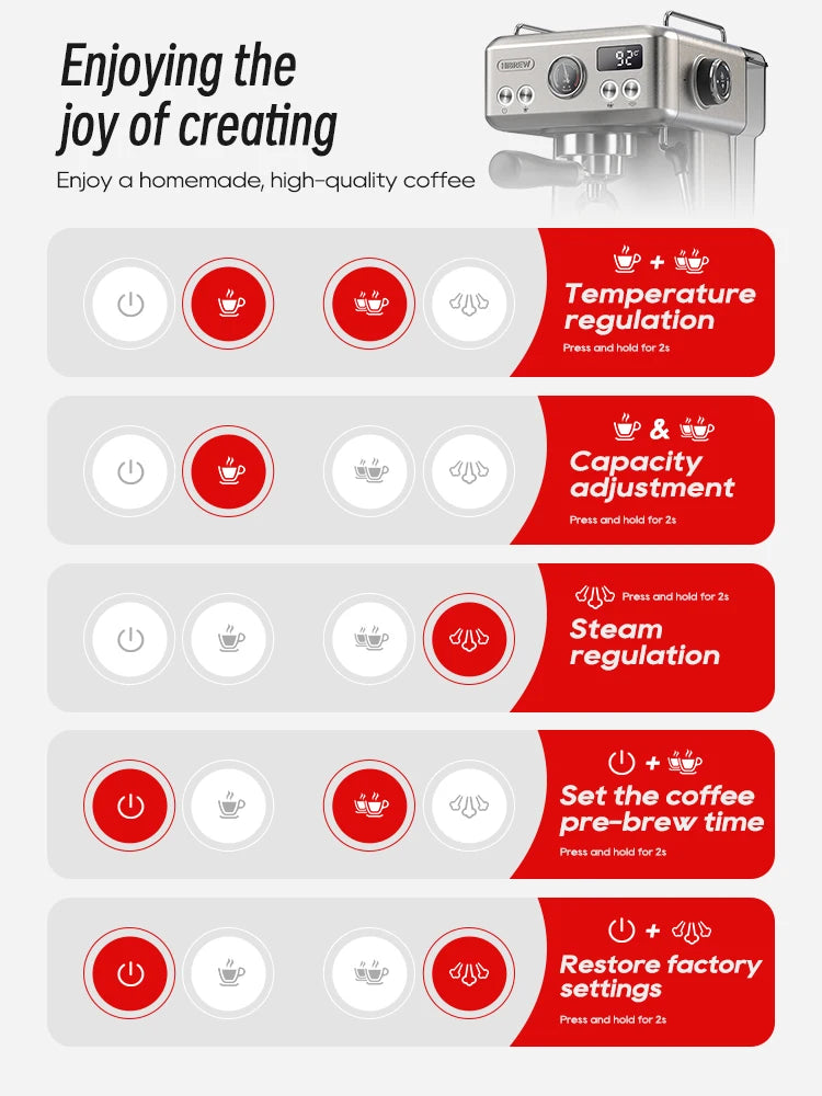 HiBREW 20Bar Semi Automatic Espresso Coffee Machine