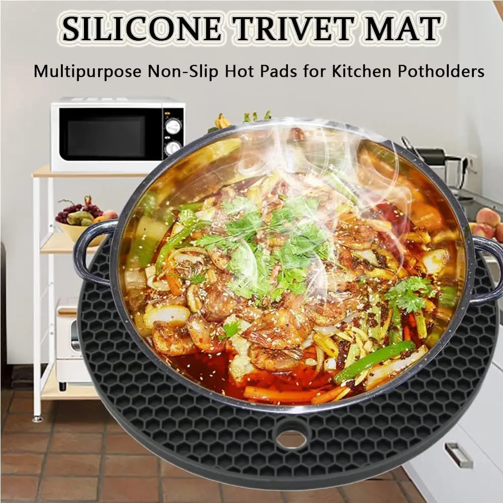 3 Pack Heat Resistant Silicone Trivet Mats