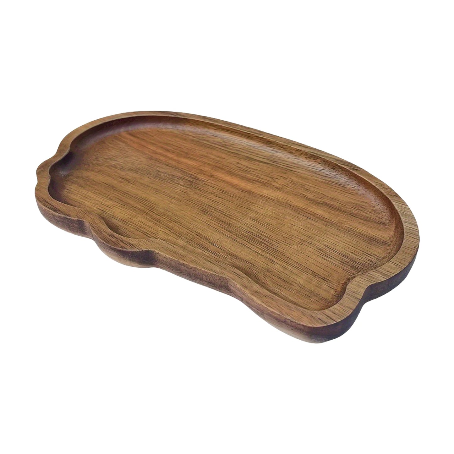 Japanese Style Acacia Wood Tray Rectangular Serving Plate Heat Resistant