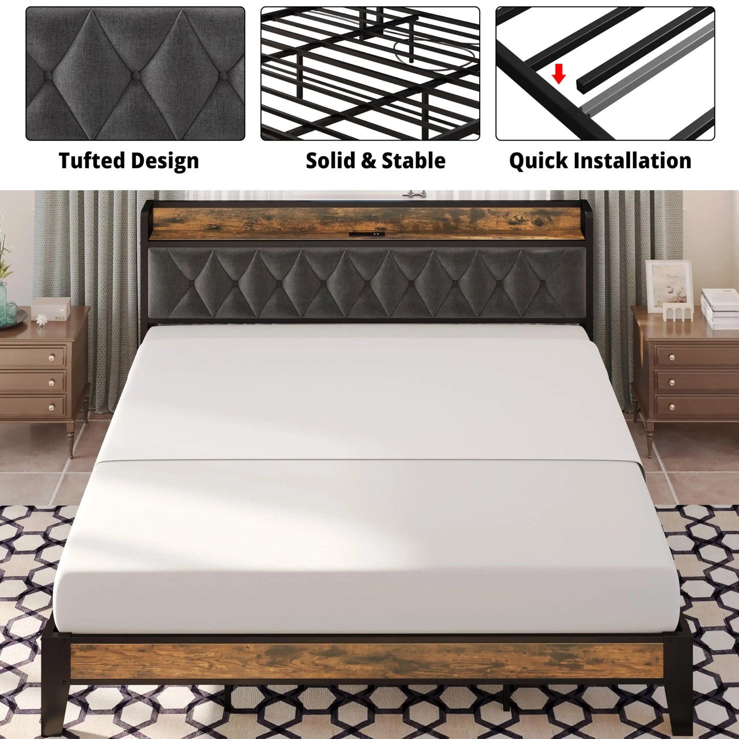ANCTOR Twin/TwinXL/Full/Queen/King Bed Frames
