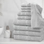 10 Piece Cotton Towel Set Soft Absorbent Bath Towels Quick Dry