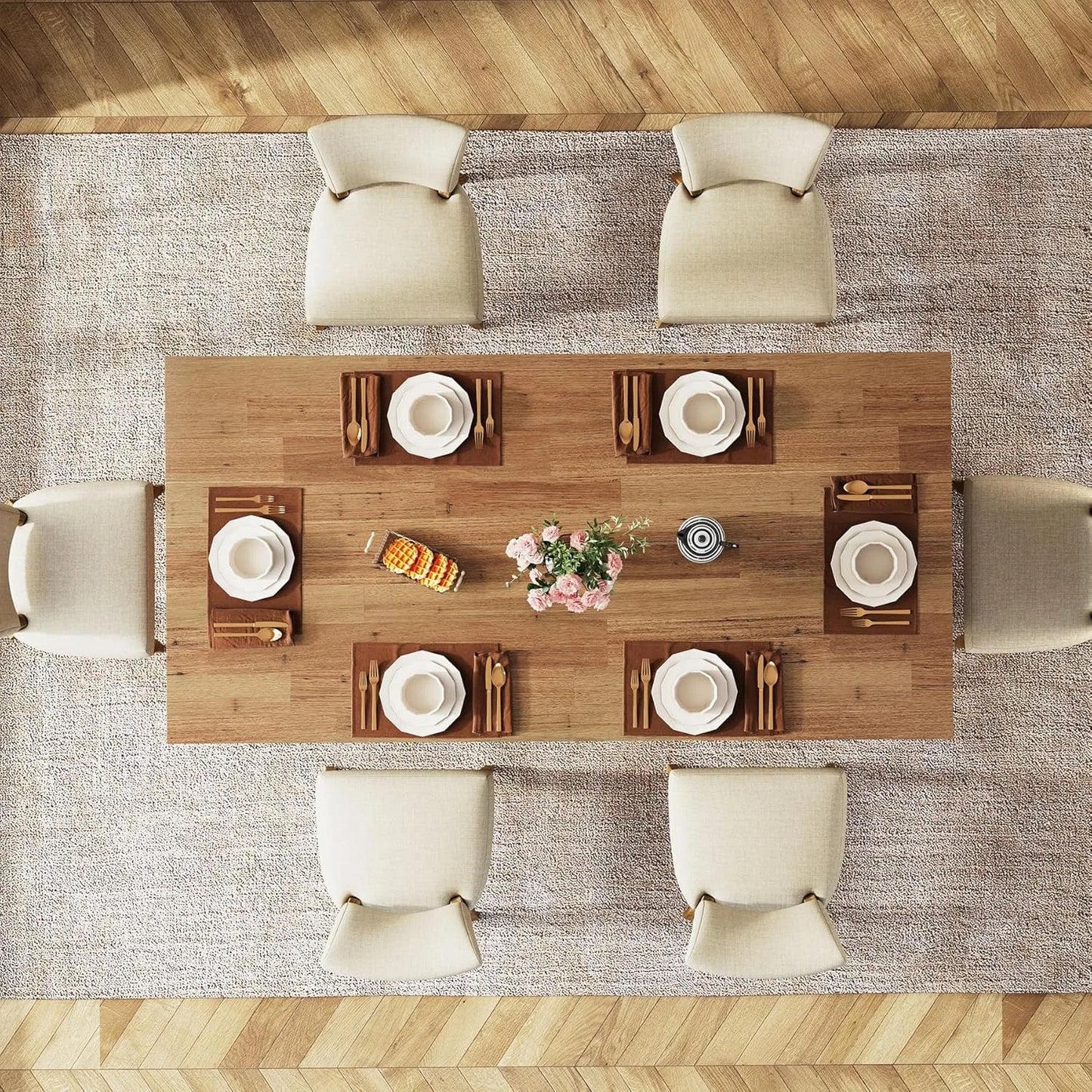 Large 63-inch Farmhouse Kitchen Table