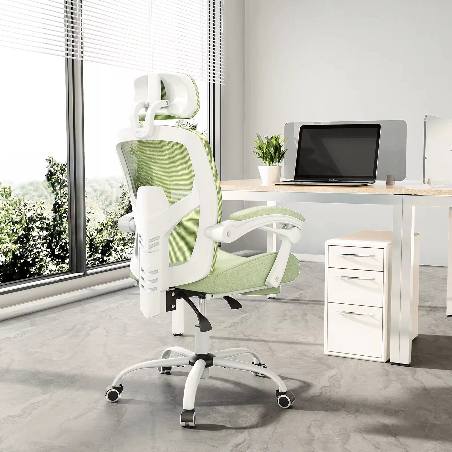 Ergonomic Reclining High Back Mesh Chair Lumbar Support Pillow