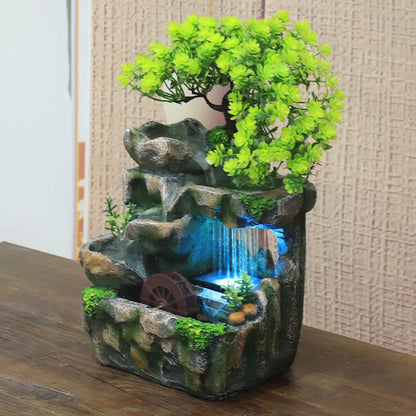 Indoor Room Fountain Waterfall with Color Changing LED Lighting