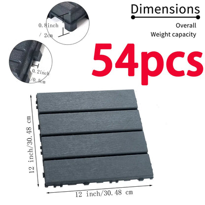 54 Pack Interlocking Plastic Deck Tiles
