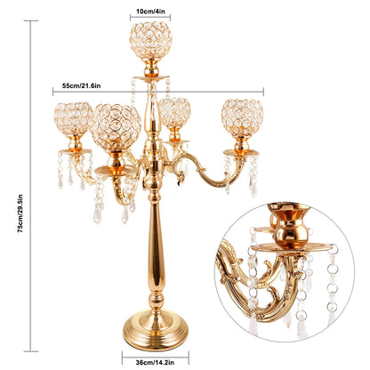 Gold Crystal Candle Holders Candlestick