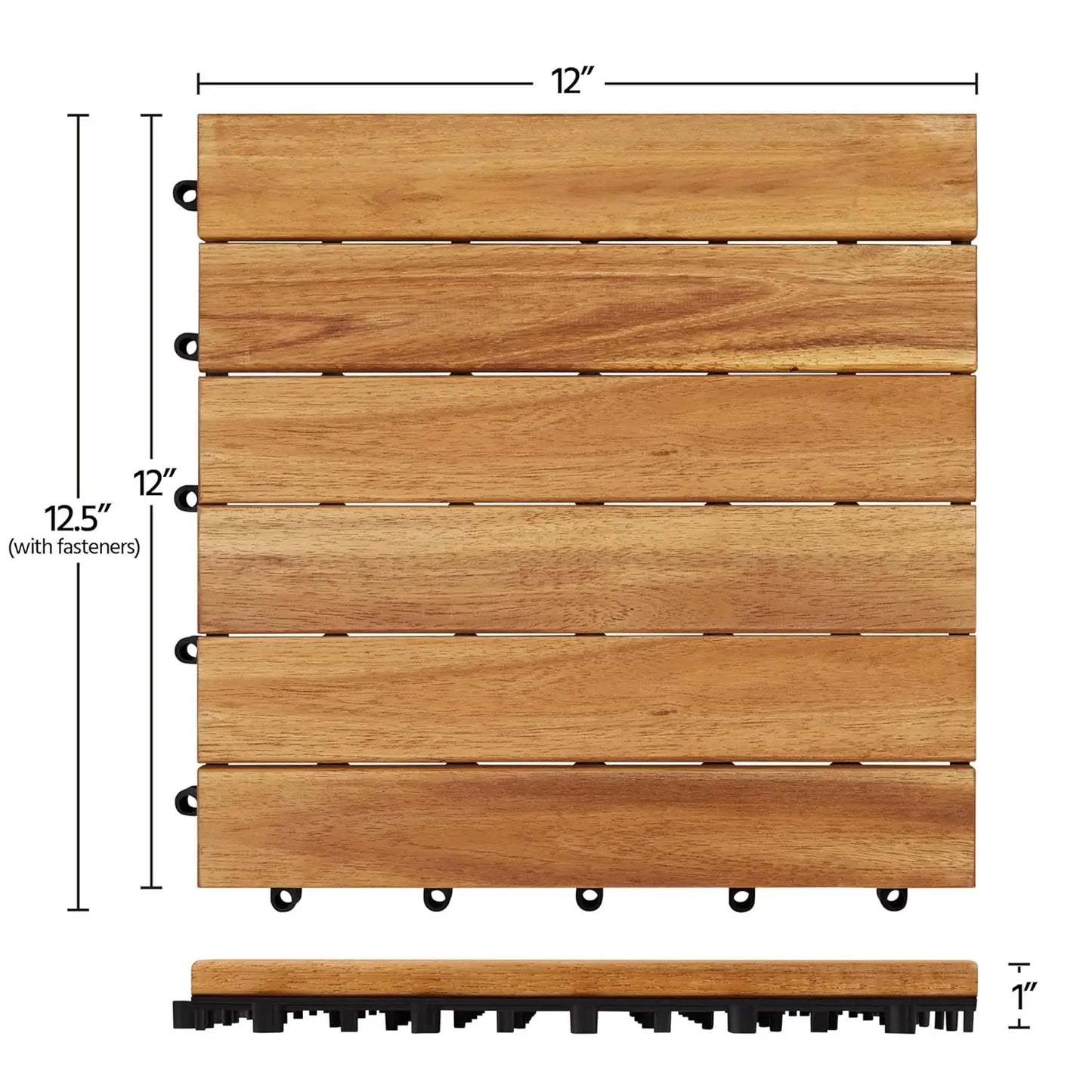 54PCS Acacia Wood Interlocking Flooring Tiles