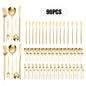 90Pcs Gold 420 Stainless Steel Tableware Set