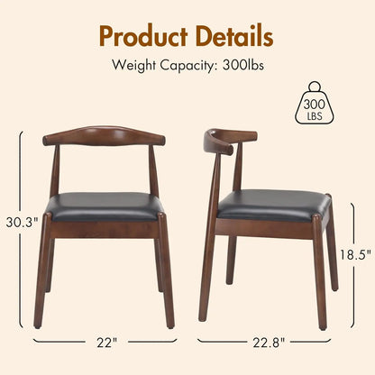 Dining Chairs Set of 2, Mid-Century Modern