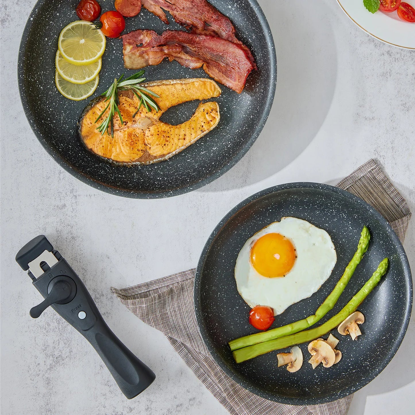 Induction Cookware Set 10 Pieces, Nonstick Pots and Pans Set with Removable Handles,