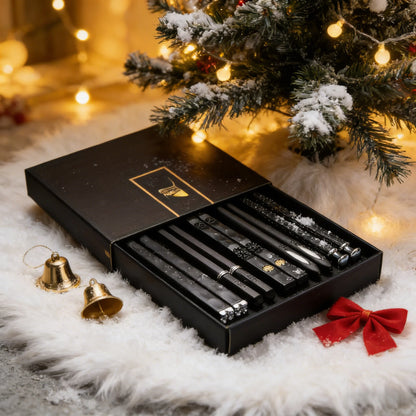5-Pair Set Black Alloy Chopsticks Durable & Dishwasher Safe