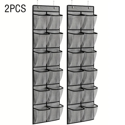 12 Pockets Over the Door Shoe Organizer