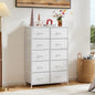Bedside Table  With 10 Fabric Drawers Nightstand