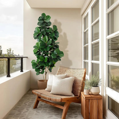 4FT/5FT/6FT/7FT Realistic Faux Ficus Lyrata Trees