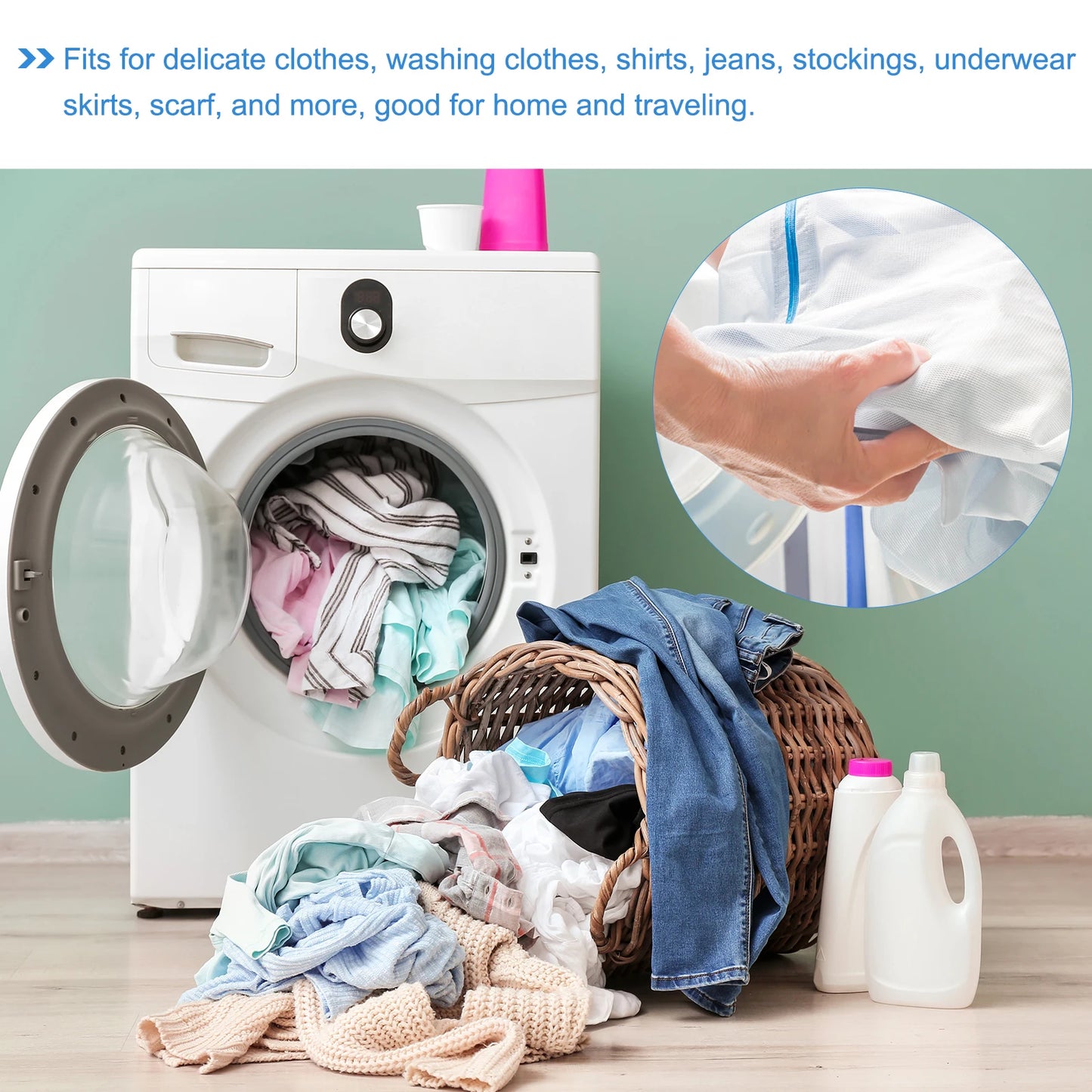 2/3/5pcs Mesh Wash Bag Mesh Laundry Bags