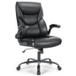 Ergonomic PU Leather Padded Chair Swivel Wheel With Lumbar Support