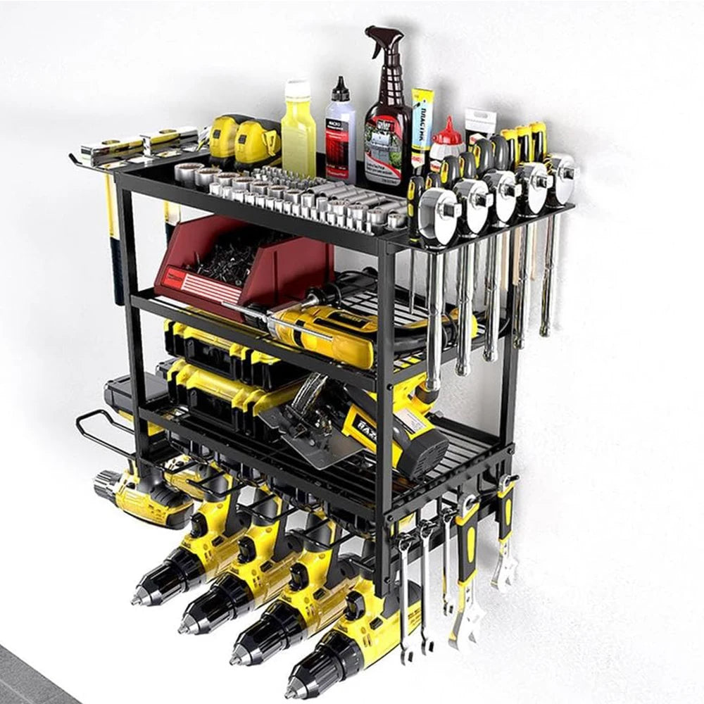Power Tool Organizer 4 Layer Wall Mounted Storage Rack