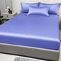 1 Simple Modern Satin Solid Color Fitted Sheet Ice Silk Bedspread