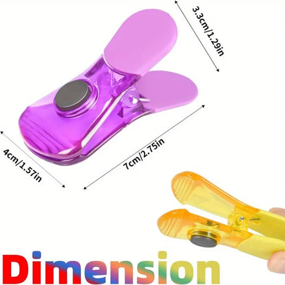 12 pcs Colorful Food Sealing Clips - Magnetic Closure for Snack Bag