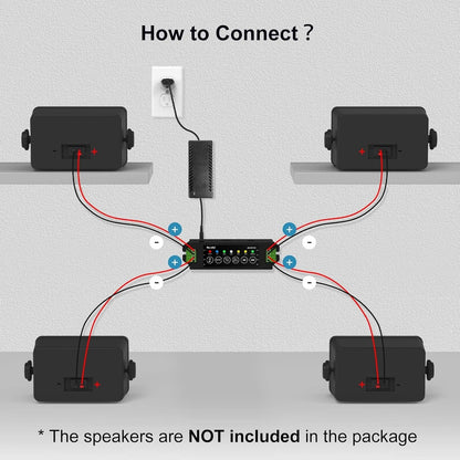 Herdio 4-Channel Bluetooth Amplifier 200W Power Output