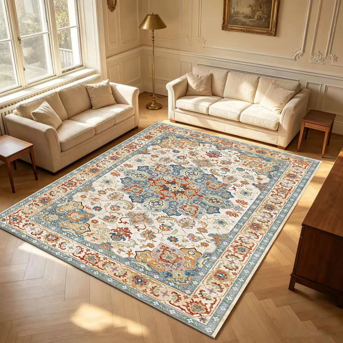 Vintage Oriental Persian Medallion Area Rug