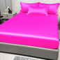 1 Simple Modern Satin Solid Color Fitted Sheet Ice Silk Bedspread