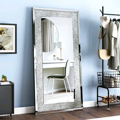 Large Silver Sparkly Crystal Rhinestone Mirrors