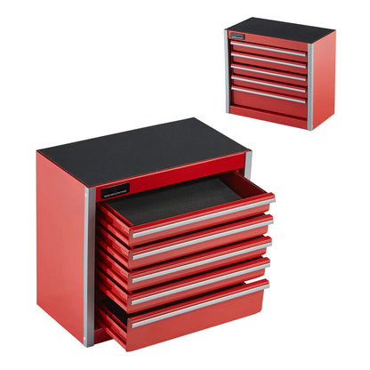 5-Drawer 8.6in Portable Metal Tool Box Red/Black