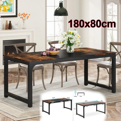 63"x31.5" Industrial Rectangular Kitchen Table for 6-8 Person