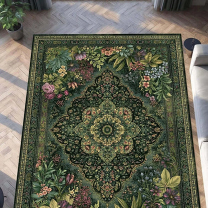 Green Plant Pattern Persian Rug