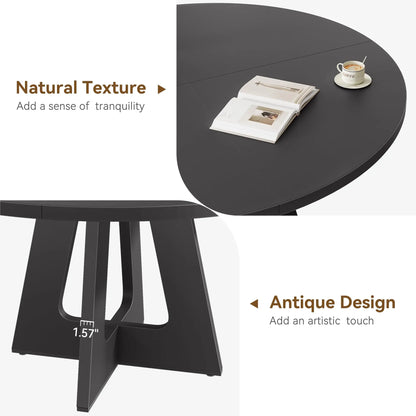 47-Inch Round Dining Table Large Wooden Kitchen Table For 4 to 6