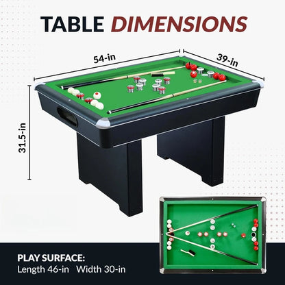 54-inch Bumper Pool Table with Genuine Slate Bed,