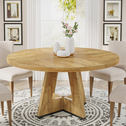 Round Beautiful Wood Dining Table for 4