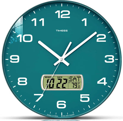 TIMESS Calendar Wall Clock,3 Sizes 4 Colors