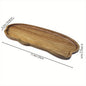Japanese Style Acacia Wood Tray Rectangular Serving Plate Heat Resistant