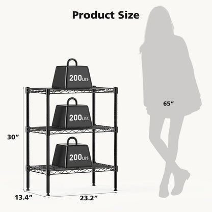 3-5 Tier Metal Wire Storage Shelves Adjustable Heavy Duty for Living Room and Kitchen