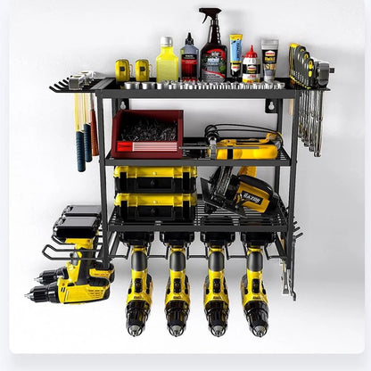 Power Tool Organizer 4 Layer Wall Mounted Storage Rack