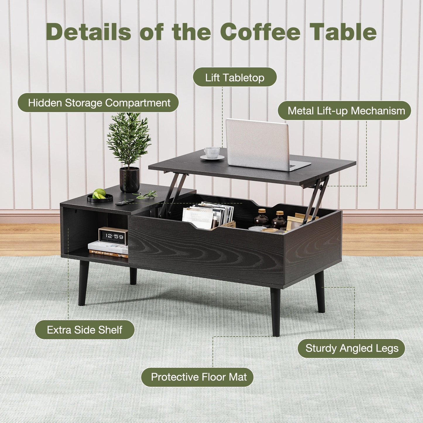 Lift Top Coffee Tables For Living Room 39.37"x19.7"
