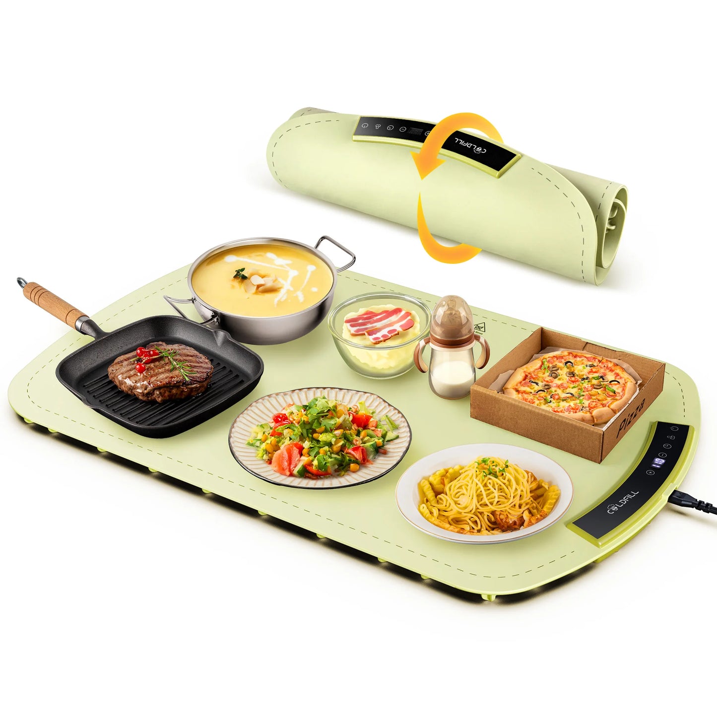 Electric Warming Tray with 8 Temp Setting Food Warmer Plate
